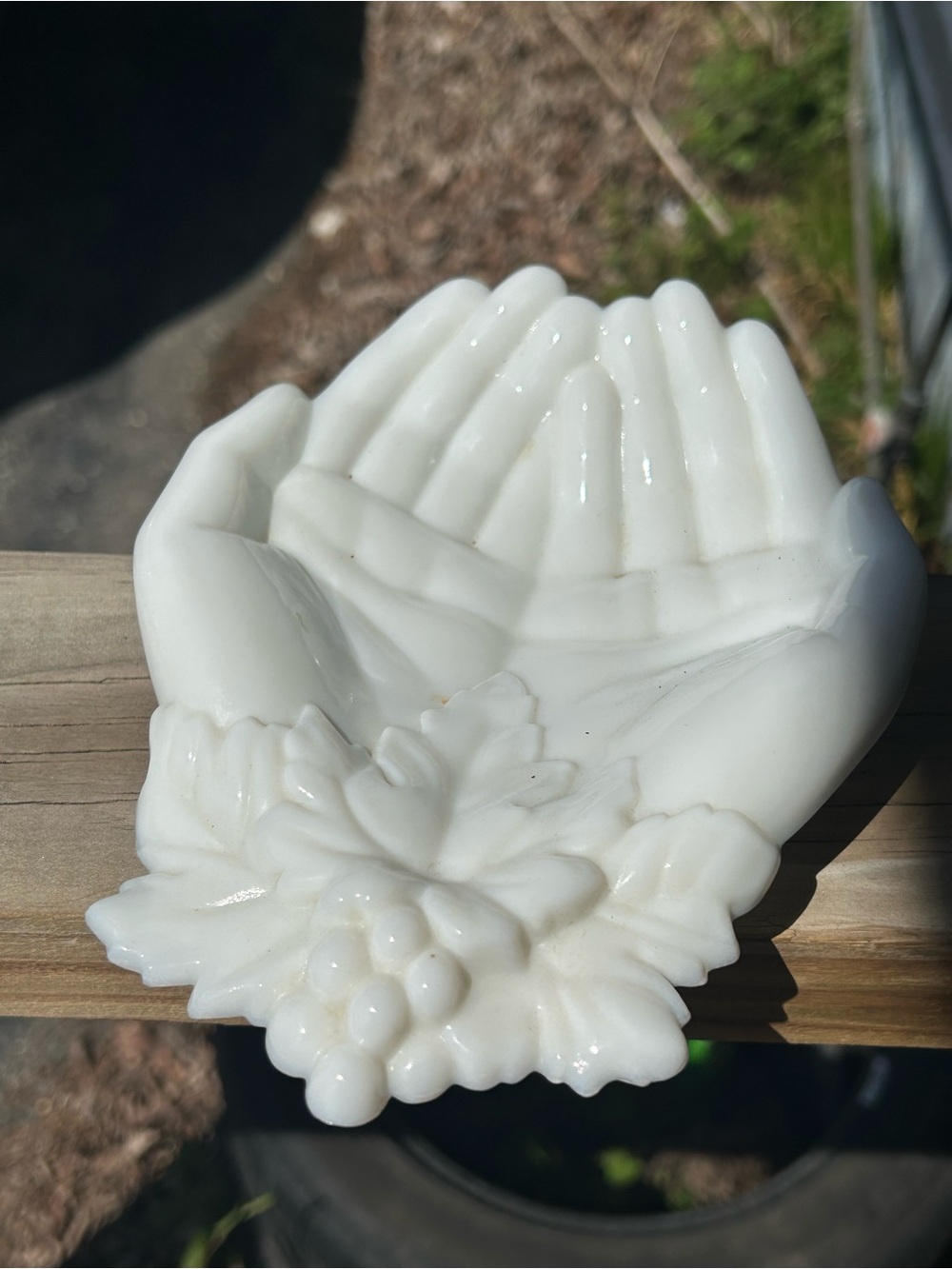 Milk Glass Hand Dish